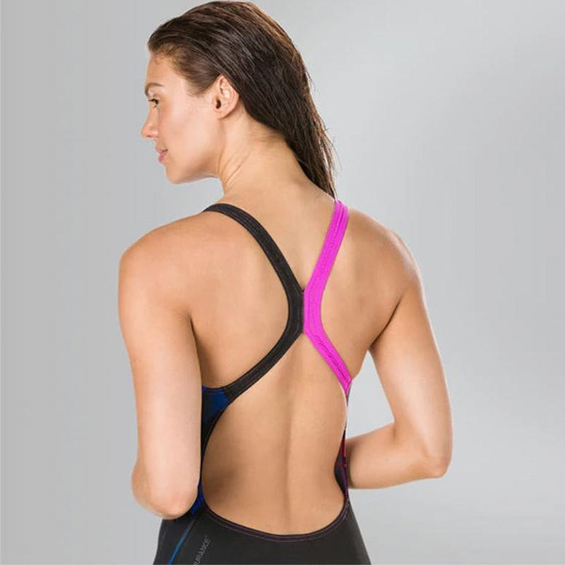 Speedo -  NeonWhizz Placement Digital Powerback Competition Swimsuit