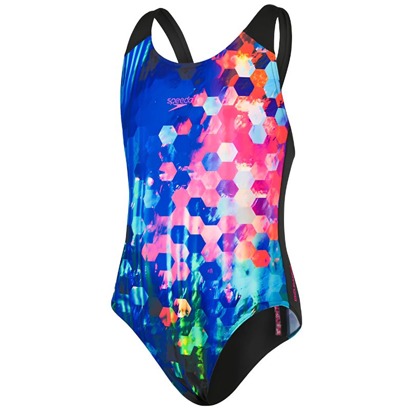 Speedo - Placement Digital Splashback Swimsuit - Blue/Pink