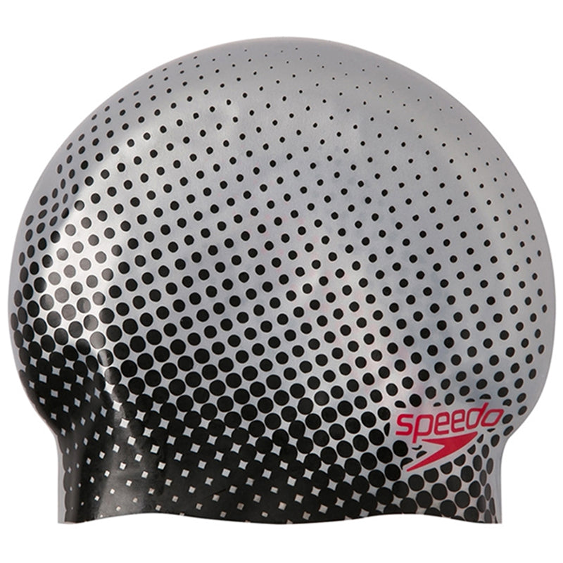 Speedo - Reversible Moulded Silicone Cap Swim Hat - Silver/Black