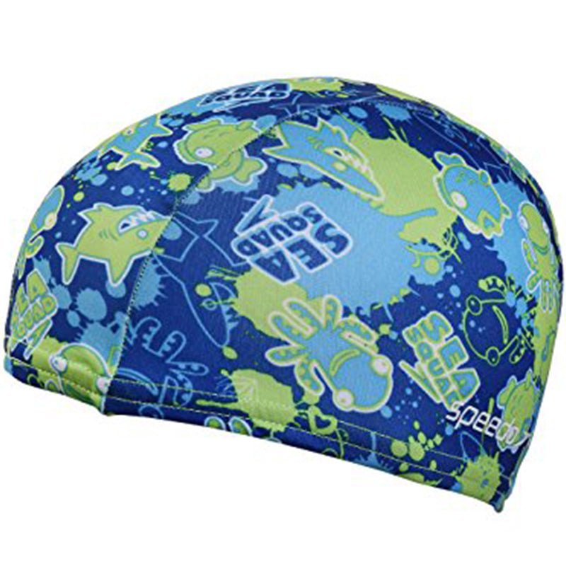 Speedo - Sea Squad Polyester Cap Swim Hat - Blue/Green