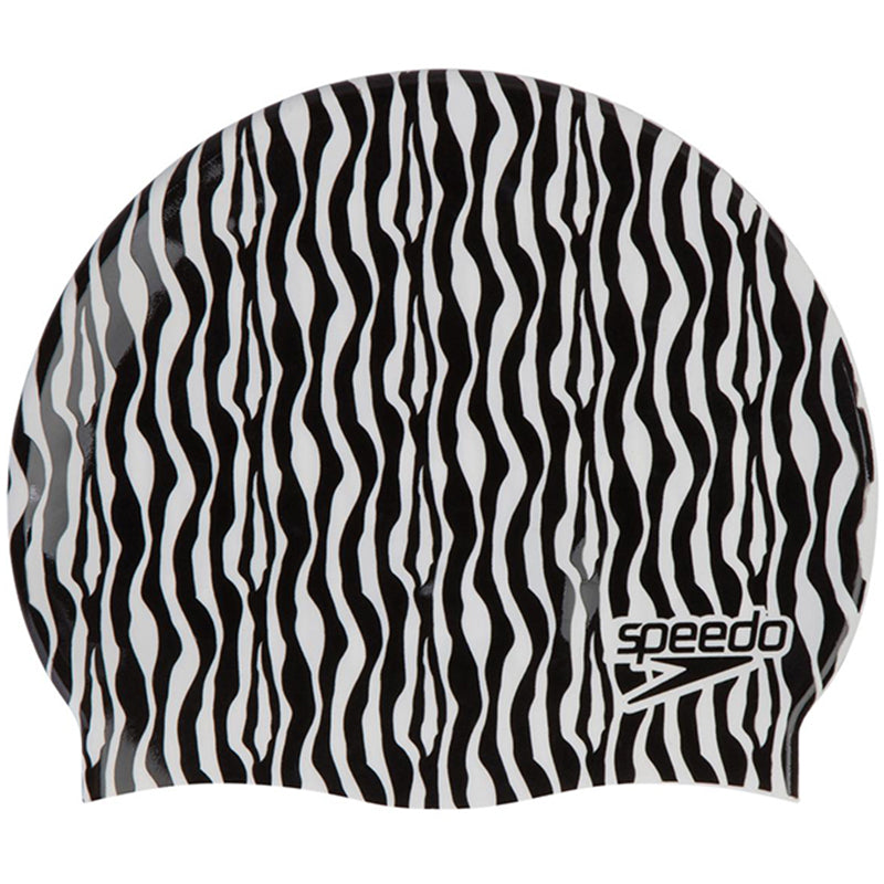 Speedo - Slogan Print Cap Swim Hat - Black/White