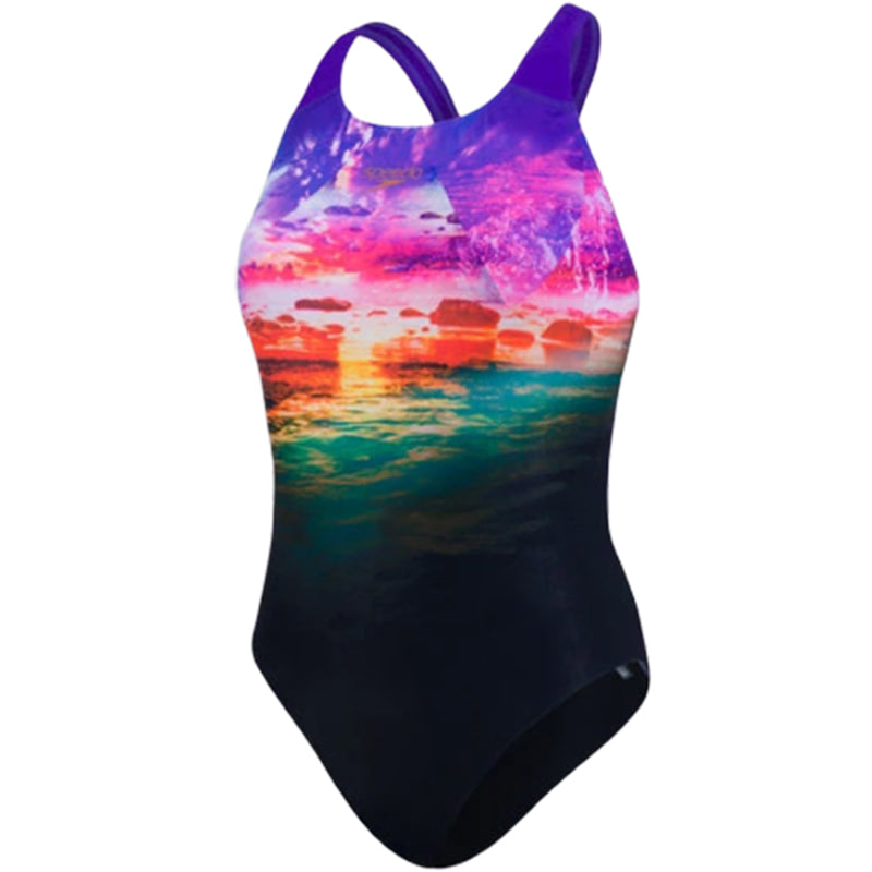 Speedo -  Sun Bloom Placement Digital Powerback Swimsuit