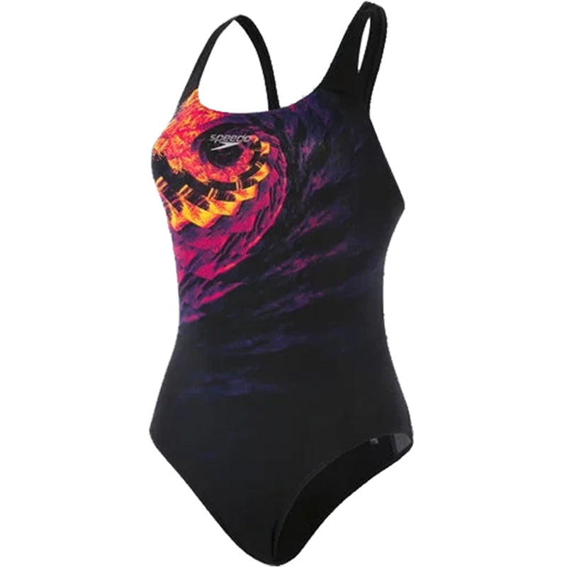 Speedo -  SwirlyWave Placement Powerback Competition Swimsuit