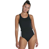 Speedo - Womens Boom Logo Splice Muscleback Swimsuit - Black/White
