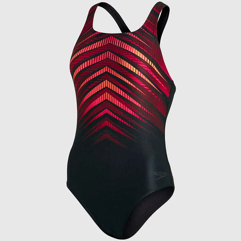 Speedo - Women's Digital Placement Medalist Swimsuit - Black/Red
