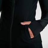 Speedo - Women's Essential Zip Front Rash Top - Black/White