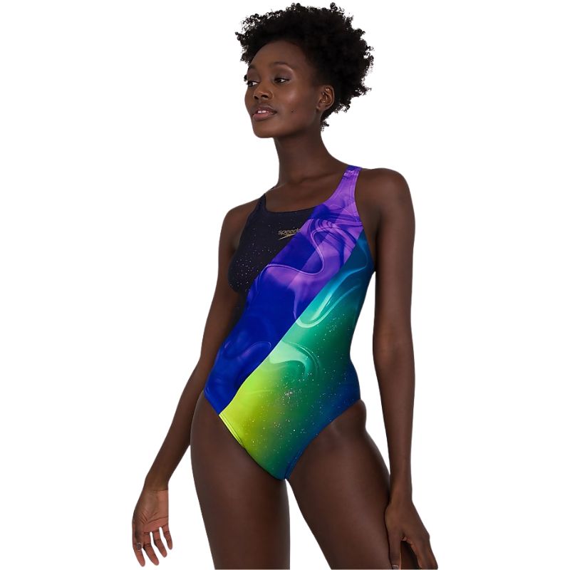 Speedo - Women's Placement Digital Medalist Swimsuit - Black/Purple