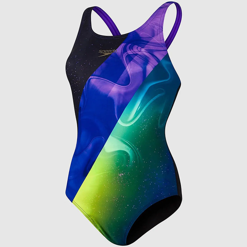 Speedo - Women's Placement Digital Medalist Swimsuit - Black/Purple