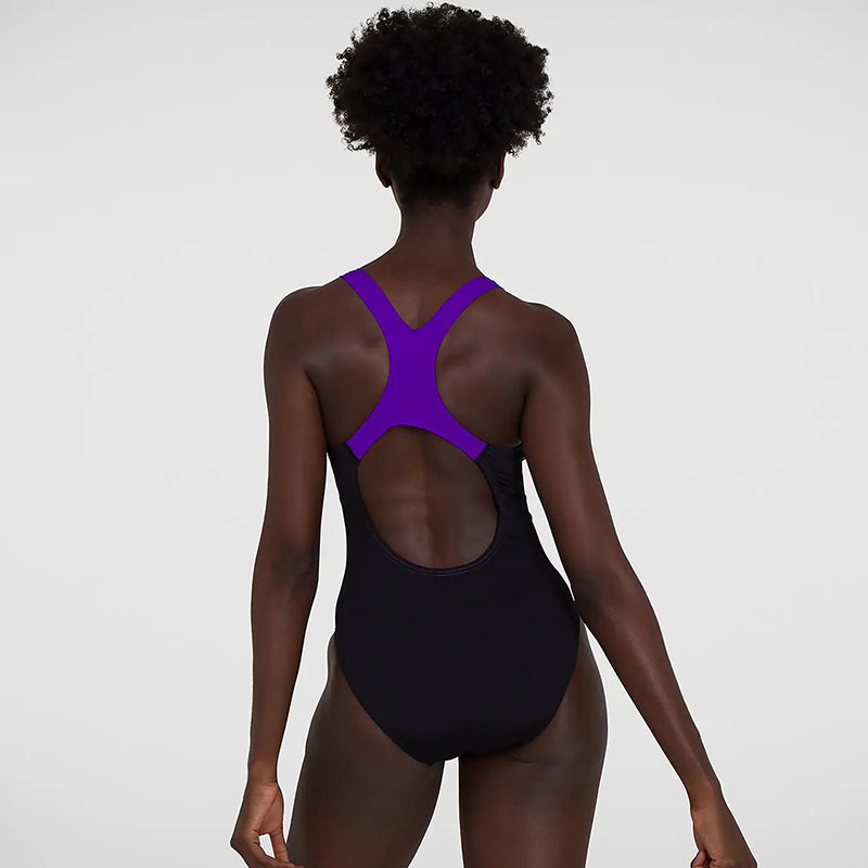 Speedo - Women's Placement Digital Medalist Swimsuit - Black/Purple