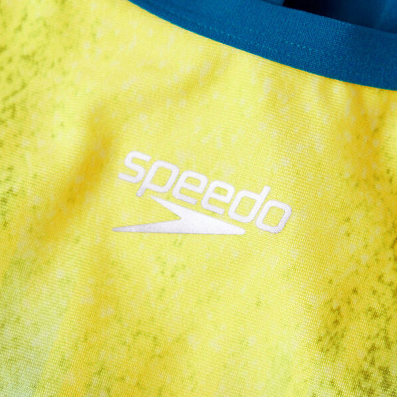 Speedo - Womens Placement Digital Turnback - Blue/Yellow