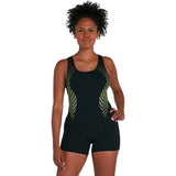 Speedo - Women's Placement Racerback Legsuit - Black/Green