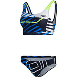 Speedo - Womens Placement U-Back Bikini - Navy/Blue/Yellow/White