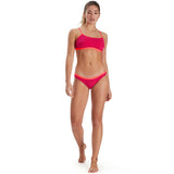 Speedo - Women's Solid Tie-back Cropped Top - Red/Red