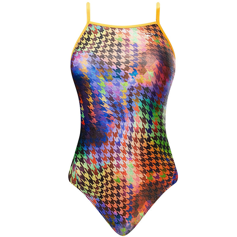 The Finals Funnies - Houndstooth Foil Wingback Swimsuit