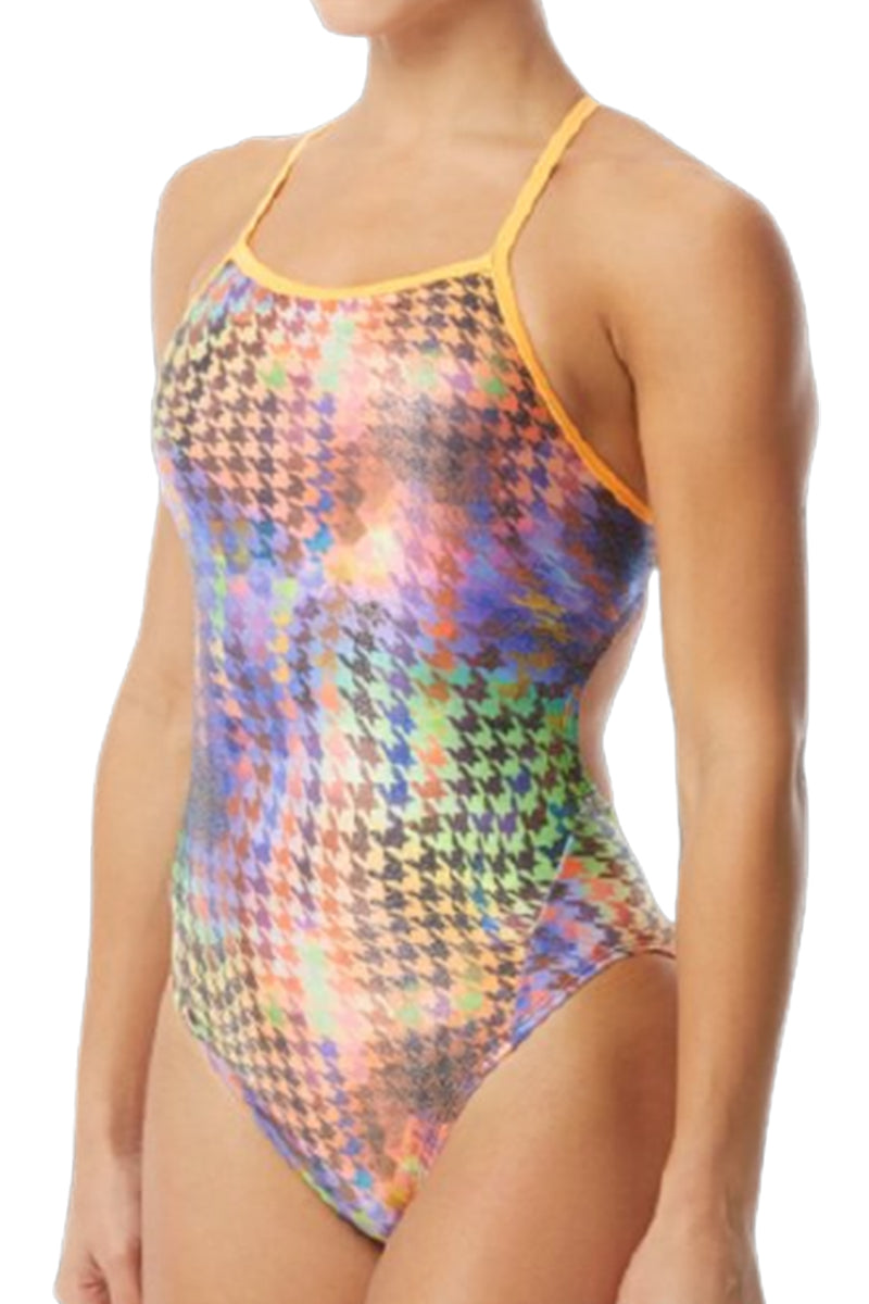 The Finals Funnies - Houndstooth Foil Wingback Swimsuit