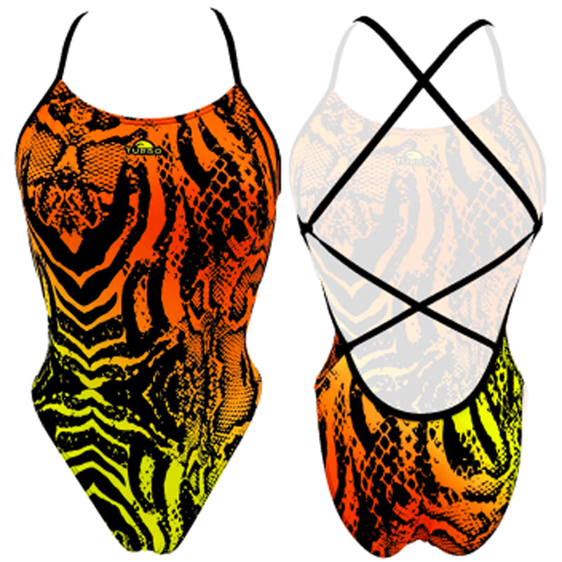 Turbo - Animal Print Vibes - Sirene Pattern Ladies Swimsuit (Orange)