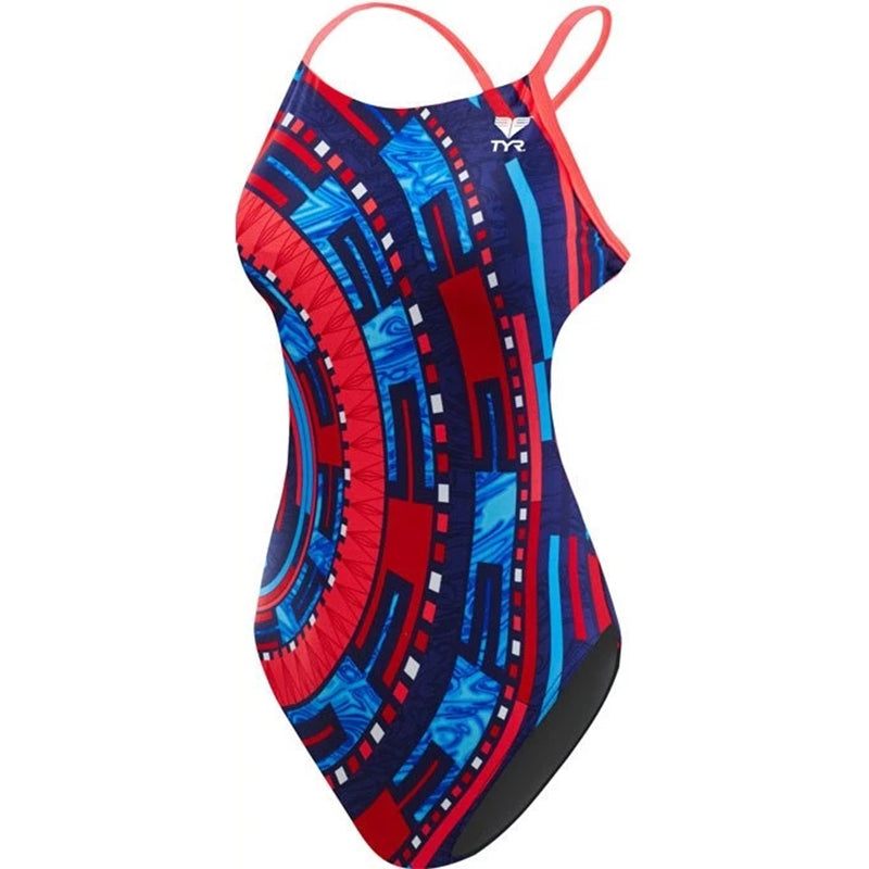 TYR - Anik Cutoutfit Ladies Swimsuit - Red/White/Blue