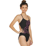 TYR - Big Logo Cutoutfit Ladies Swimsuit - Black/Pink
