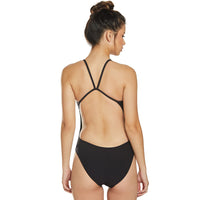 TYR - Big Logo Cutoutfit Ladies Swimsuit - Black/Turquoise