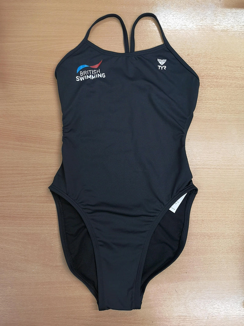TYR - GB British Swimming Cutoutfit Ladies Swimsuit - Black
