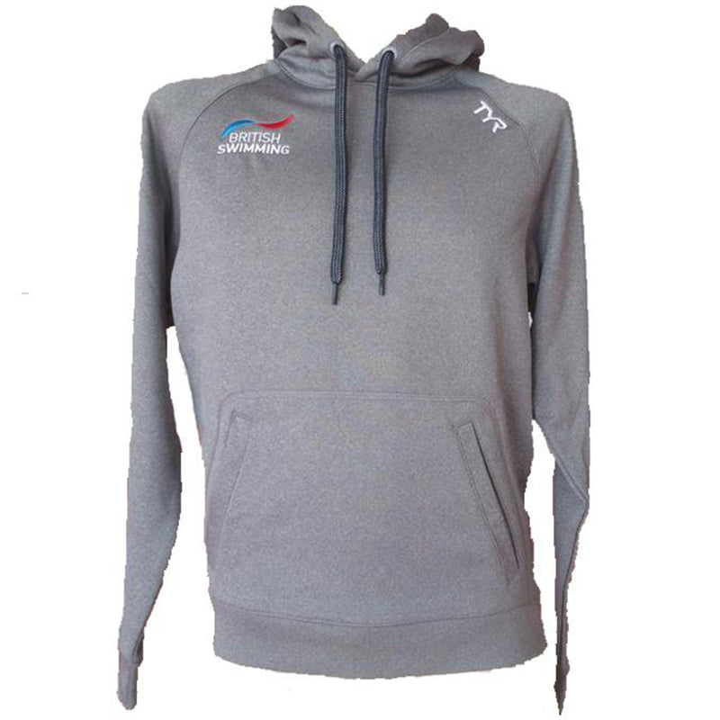 TYR GB British Swimming Unisex Pullover Hooded Top Grey