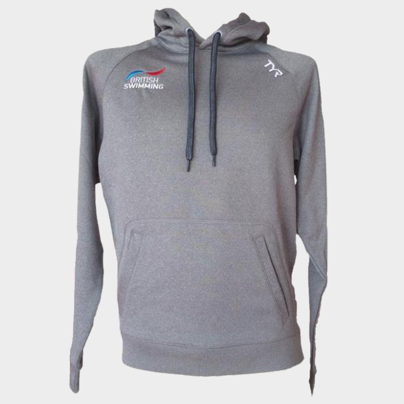 TYR - GB British Swimming Unisex Pullover Hooded Top (Grey)