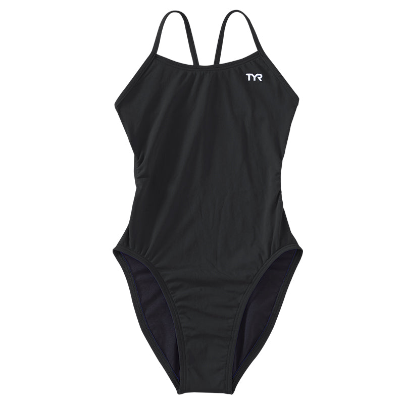 TYR - Solid Durafast One Cutoutfit Girls Swimsuit - Black
