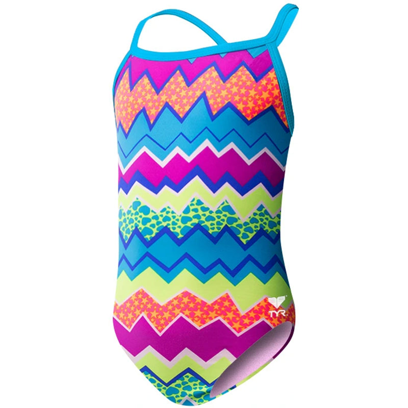TYR - Swirl Pool Diamondfit Durafast Light Girls Swimsuit - Aqua Swim Supplies
