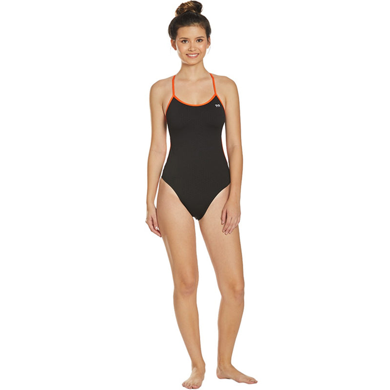 TYR - Hexa Cutoutfit Ladies Swimsuit - Black/Orange