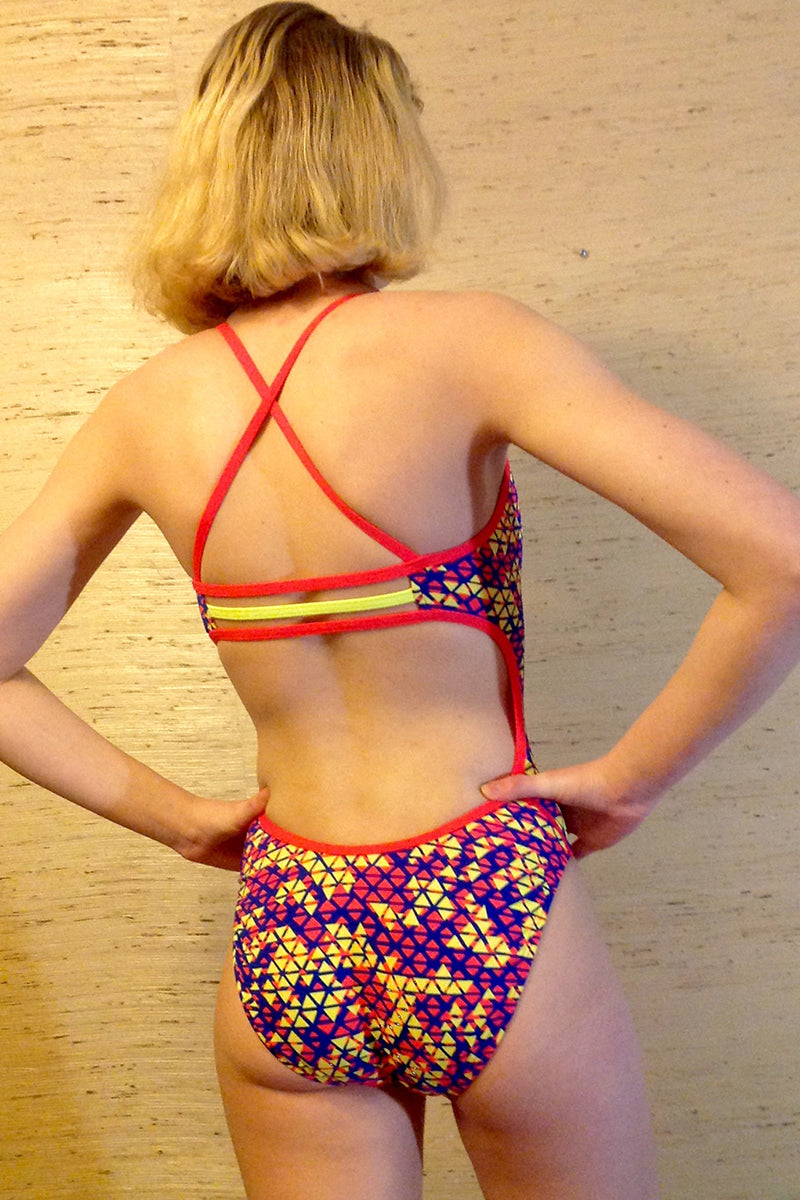TYR - Modena Trinityfit Ladies Swimsuit - Yellow/Red