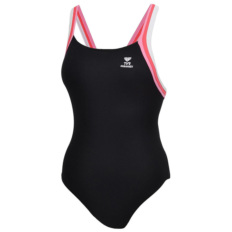 TYR - Tricolor H-Back Ladies Swimsuit - Black/Pink