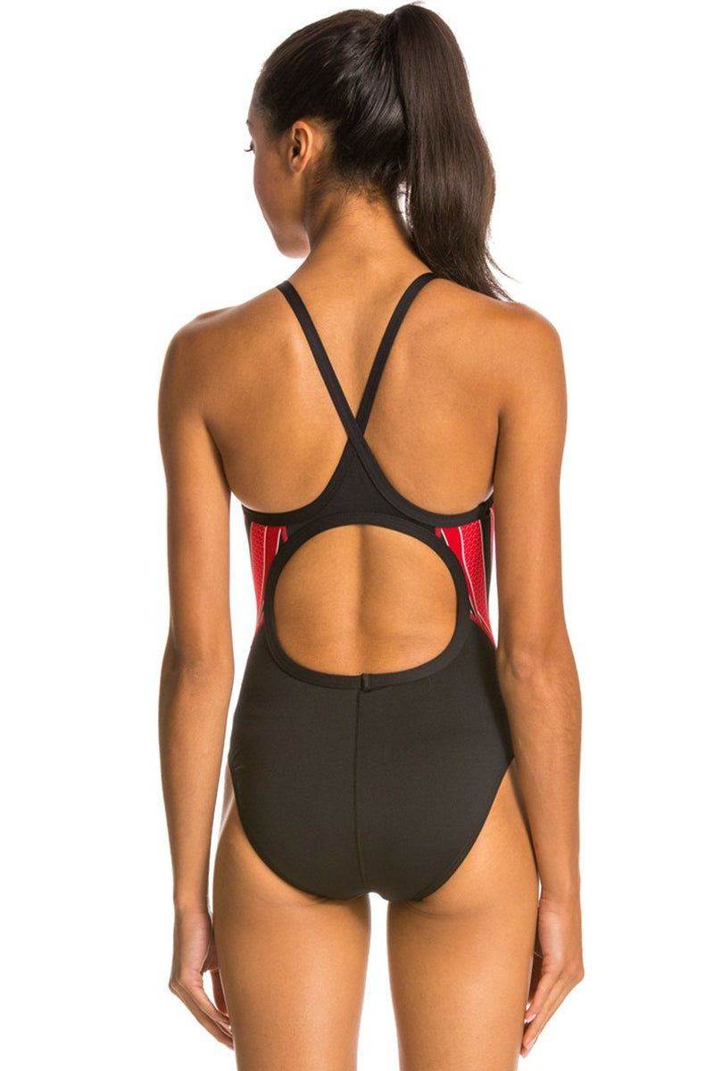 TYR - Phoenix Splice Diamondfit Ladies Swimsuit - Black/Red - Aqua Swim Supplies