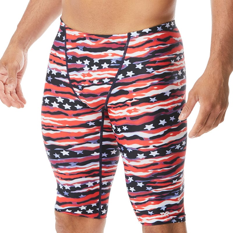 TYR - Men’s All American All Over Jammer Swimsuit - Red/White/Blue