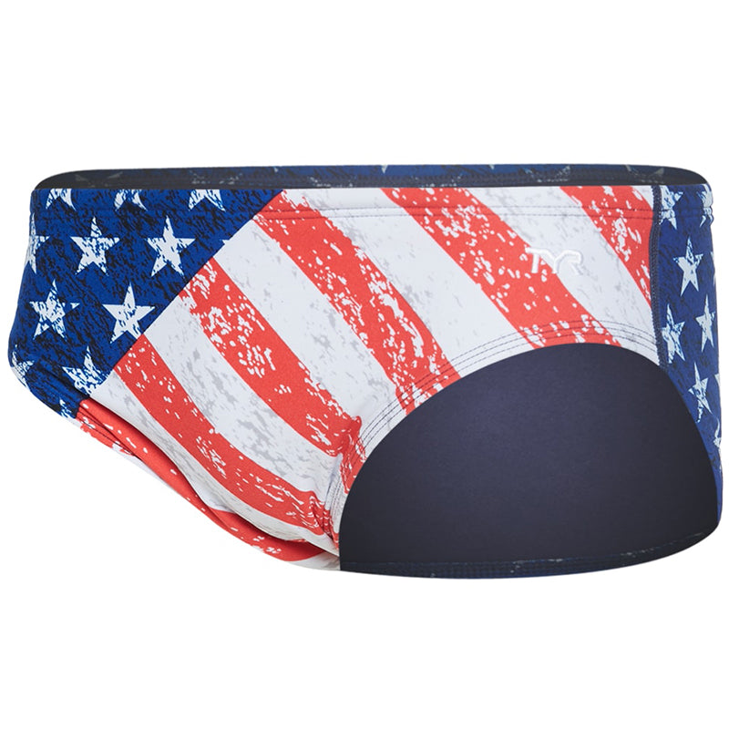 TYR - Men’s Star Spangled All Over Racer Swimsuit - Red/White/Blue
