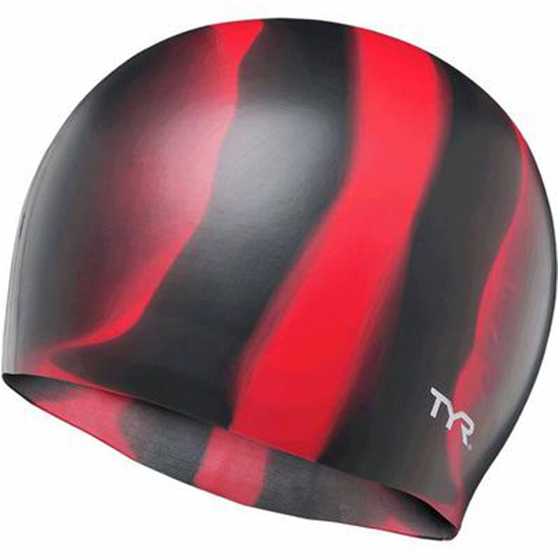 TYR - Multi-Color Silicone Swim Hat - Black/Red