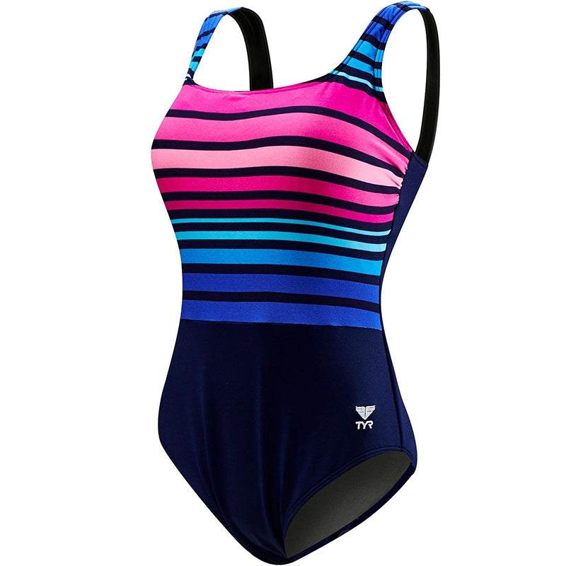 TYR Women's Aqua Solid Controlfit Swimwear, Navy, 22 
