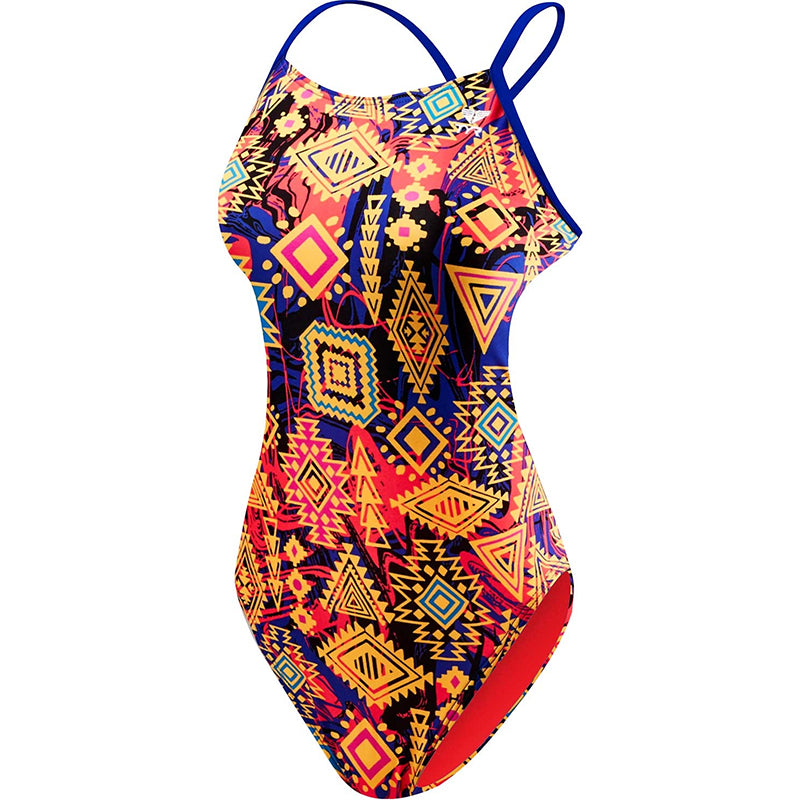 TYR - Santa Ana Cutoutfit Ladies Swimsuit - Blue/Coral