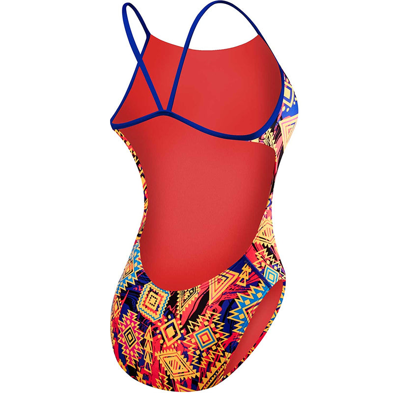 TYR - Santa Ana Cutoutfit Ladies Swimsuit - Blue/Coral