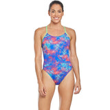 TYR - Canvas Cutoutfit Ladies Swimsuit - Red/Turquoise/Blue