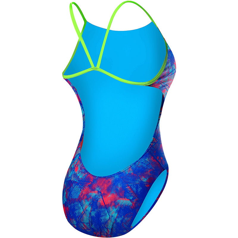 TYR - Canvas Cutoutfit Ladies Swimsuit - Red/Turquoise/Blue