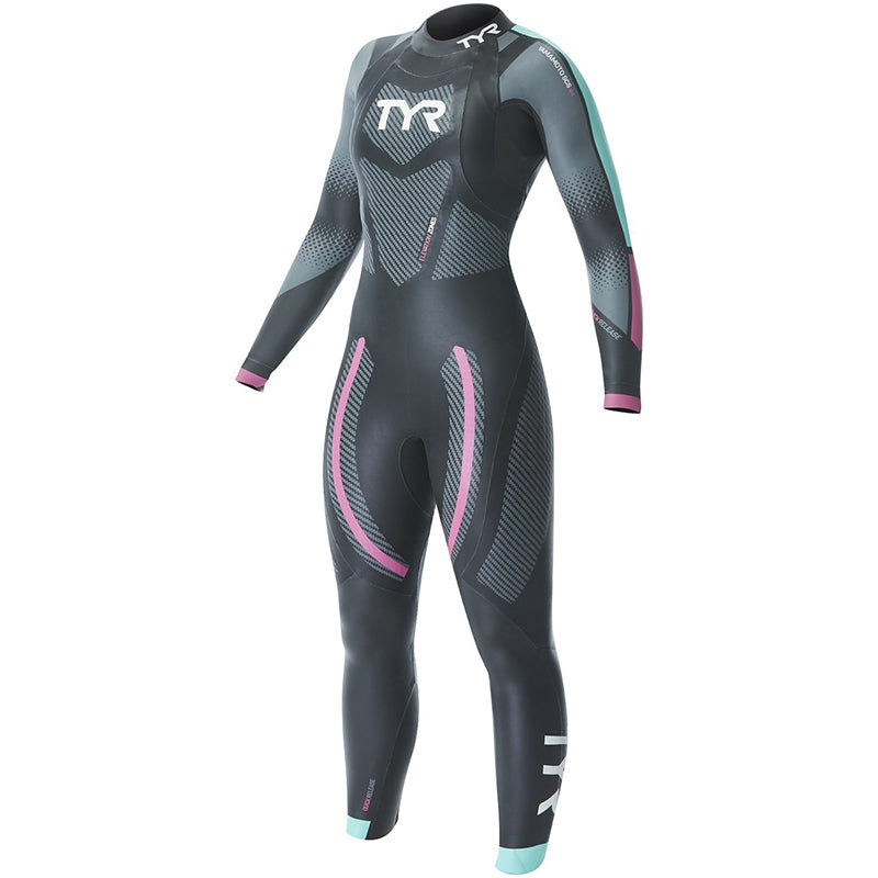 TYR - Women’s Hurricane Wetsuit Cat 5 - Black/Turquoise/Fuchsia