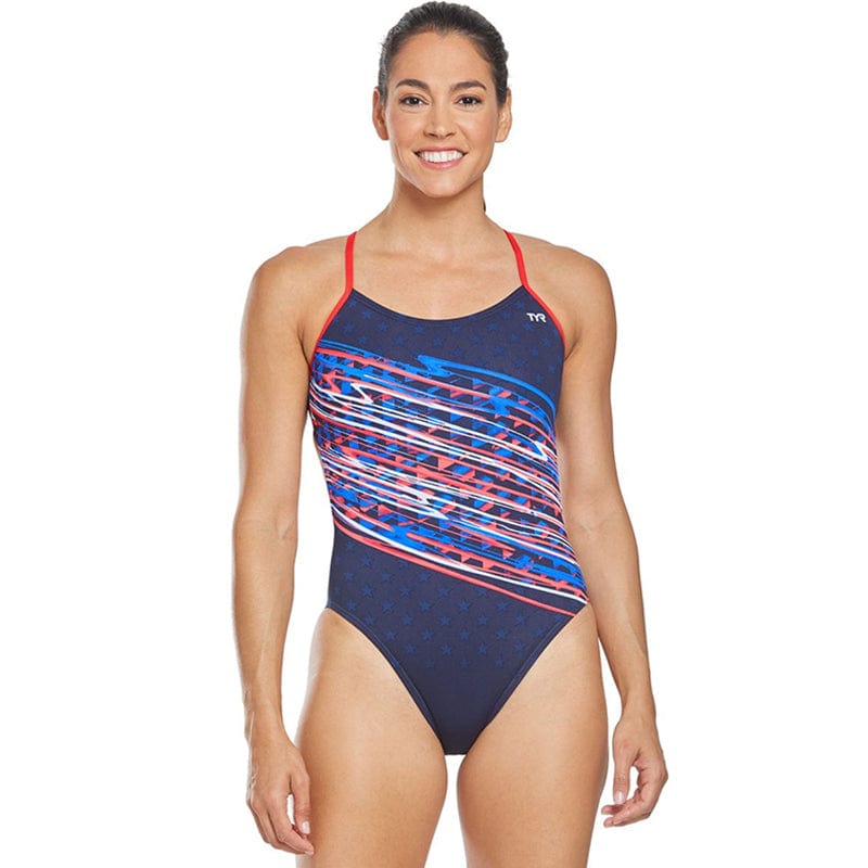 TYR - Victorious Cutoutfit Ladies Swimsuit - Red/White/Blue