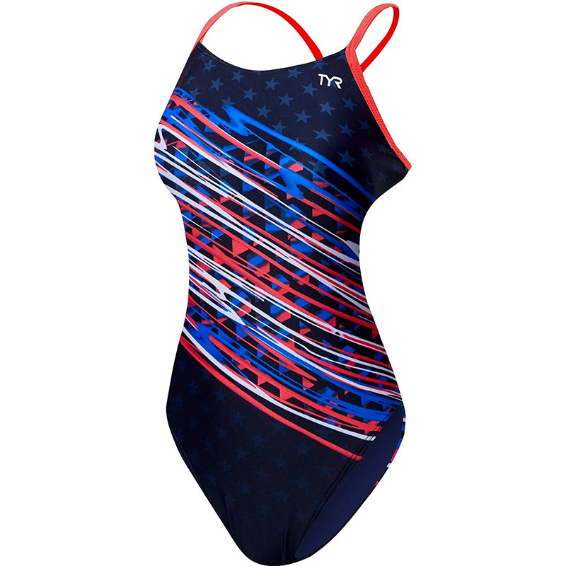 TYR - Victorious Cutoutfit Ladies Swimsuit - Red/White/Blue