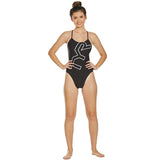 TYR - Big Logo Cutoutfit Ladies Swimsuit - Black/White