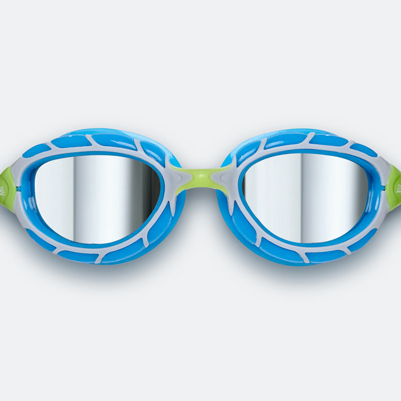 Zoggs - Predator Titanium Goggle Mirrored Smoke Lens Silver/Blue