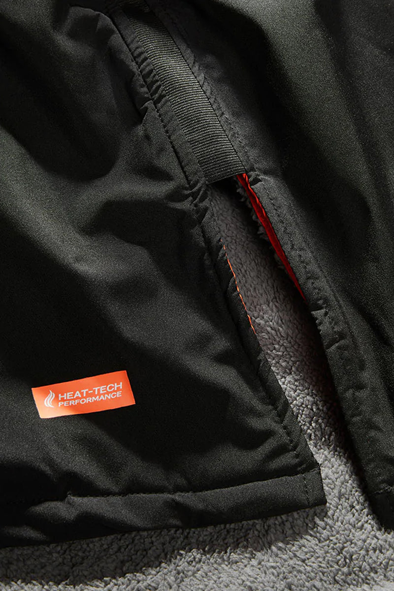 Zone3 - Heat-Tech Polar Fleece Parka Changing Robe Jacket - Black/Orange