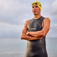 Zone3 - Mens Sleeveless Vision Wetsuit - Black/Green