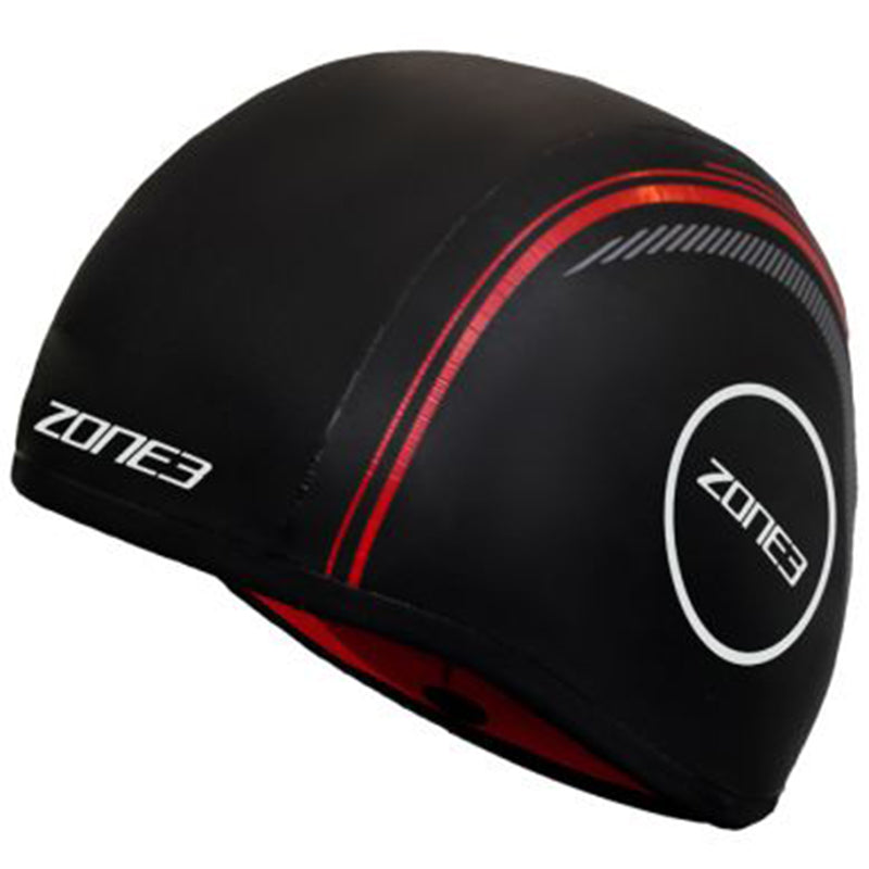 Zone3 - Neoprene Strapless Swim Cap - Black/Red