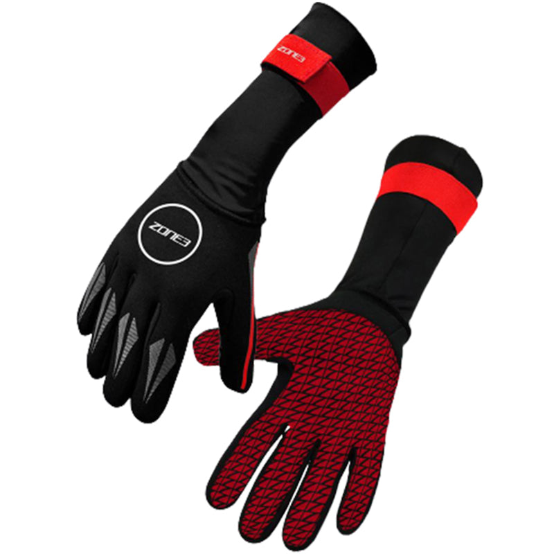 Zone3 - Neoprene Swim Gloves - Black/Red