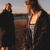 Zone3 - Polar Fleece Parka Robe Jacket - Black/Grey